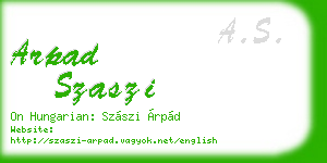 arpad szaszi business card